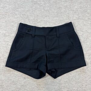 bebe Black High-Waist Cuffed Dress Shorts